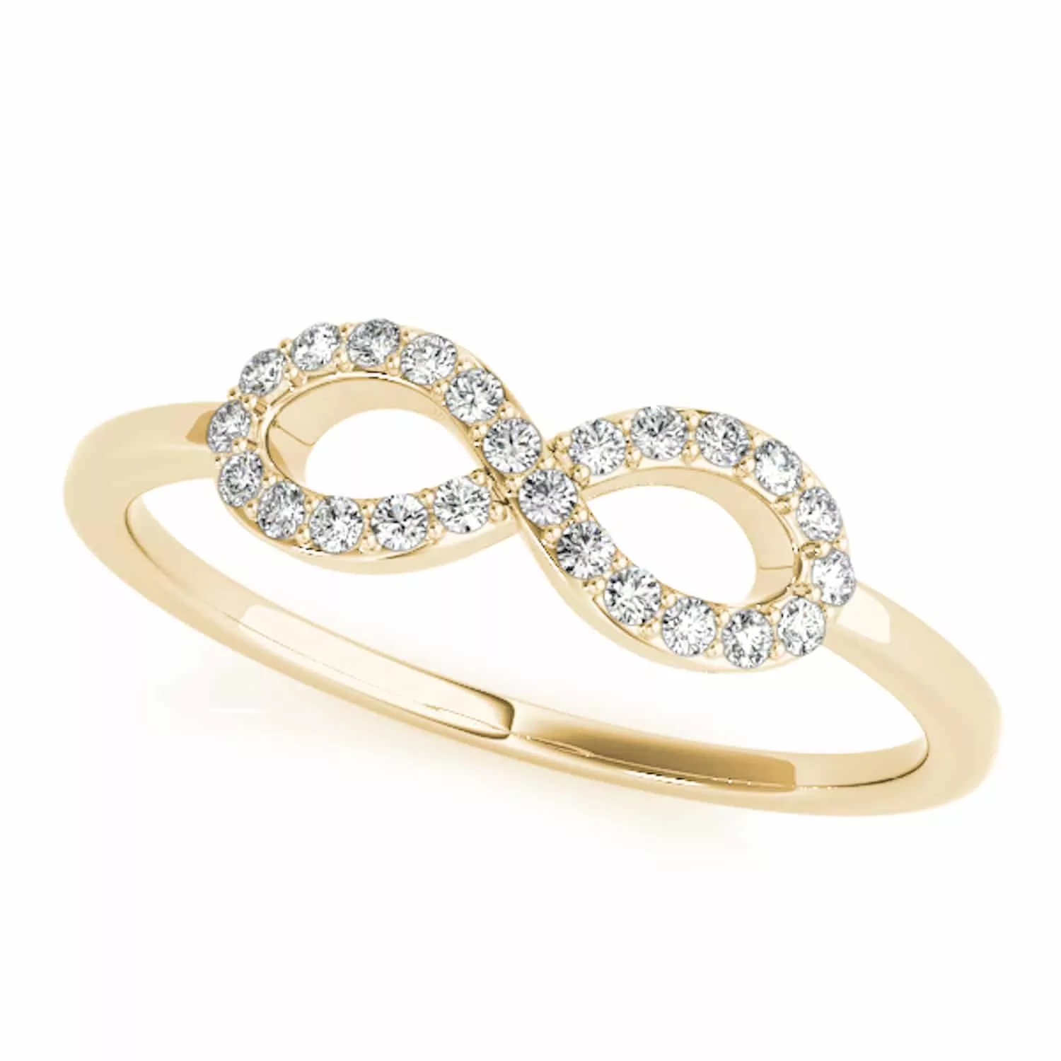 0.12CTW Natural Diamond 14K Yellow Gold Infinity Ring