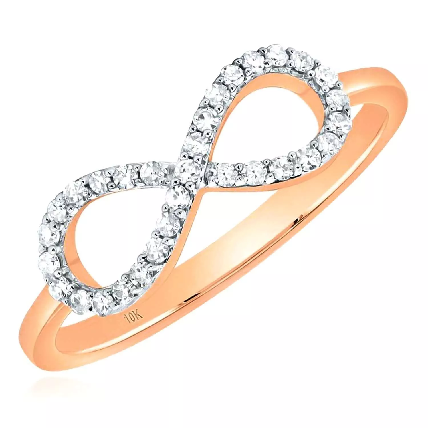 0.15CTW Natural Diamond 10K Rose Gold Infinity Ring
