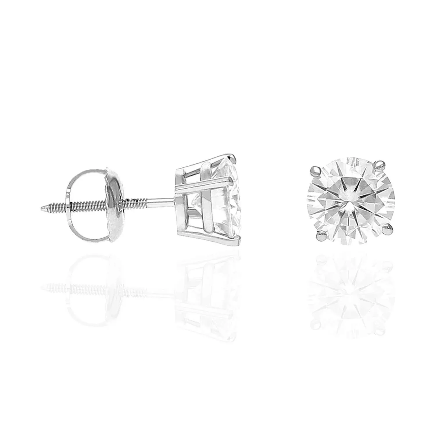 0.20CTW Charles & Colvard Forever One Moissanite 14K White Gold Stud Earrings