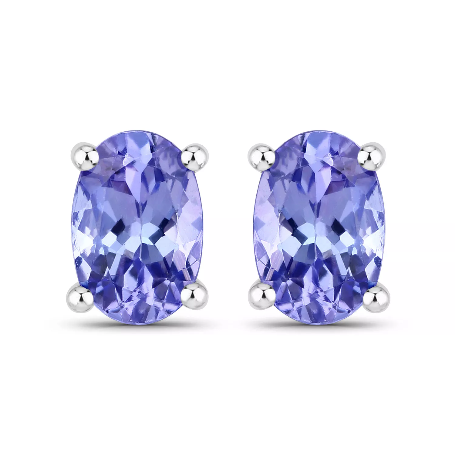 0.88 Carat Genuine Tanzanite .925 Sterling Silver Earrings