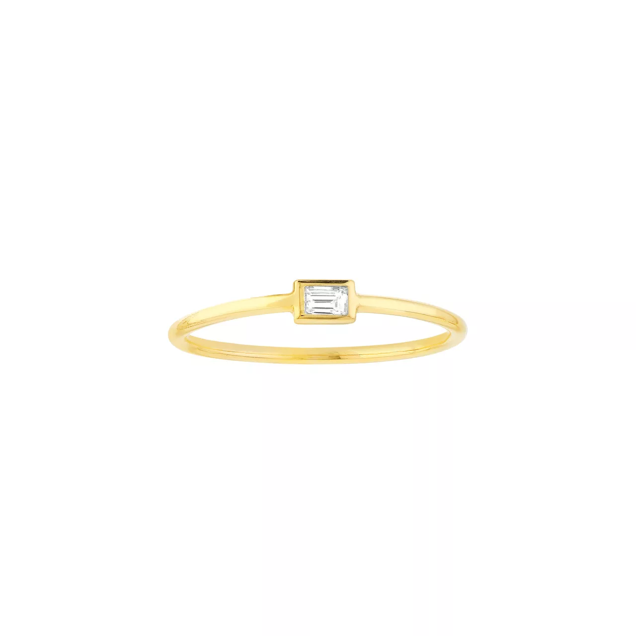 1 /10ct Baguette Diamond Bezel Ring