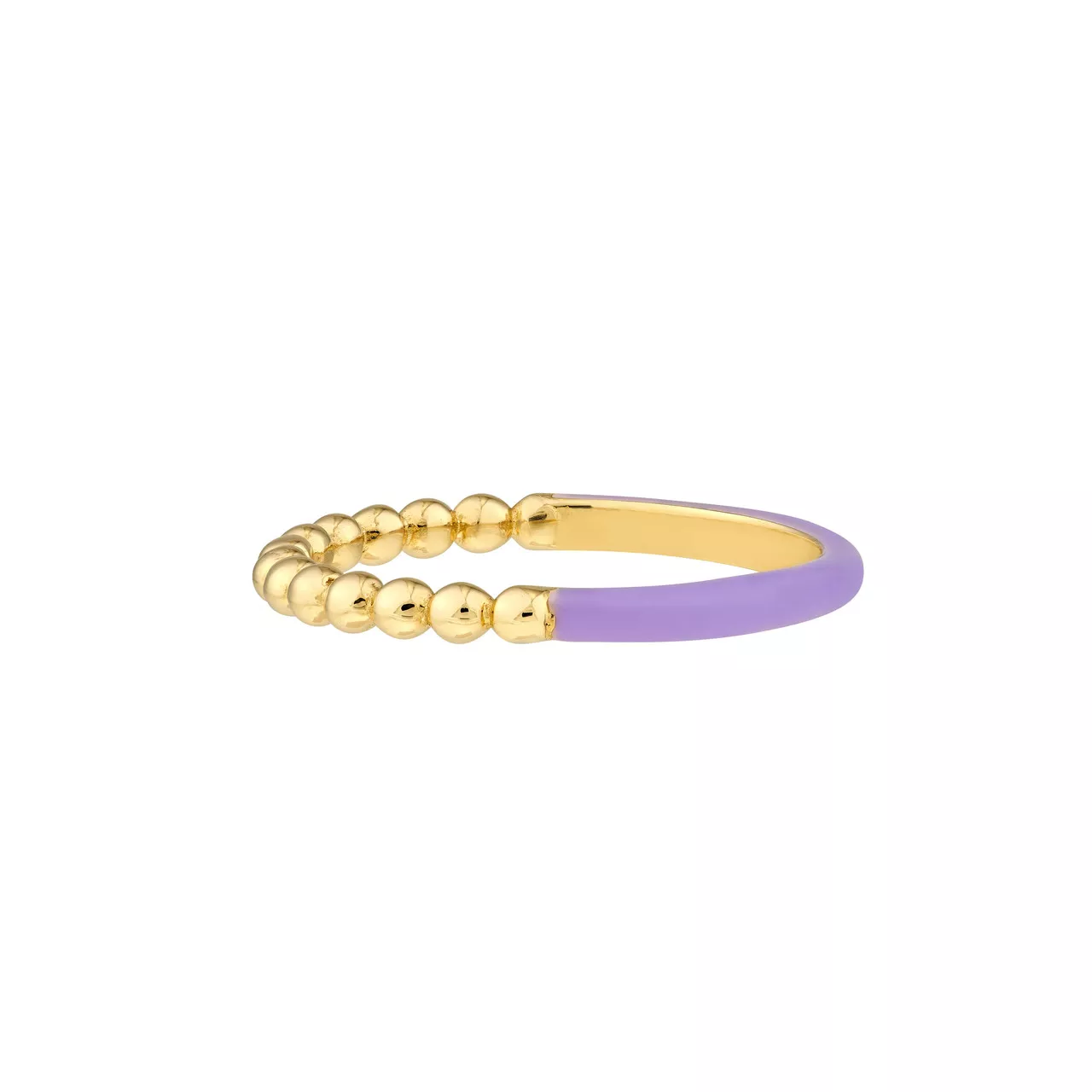 1 /2 Beaded 1 /2 Purple Enamel Ring