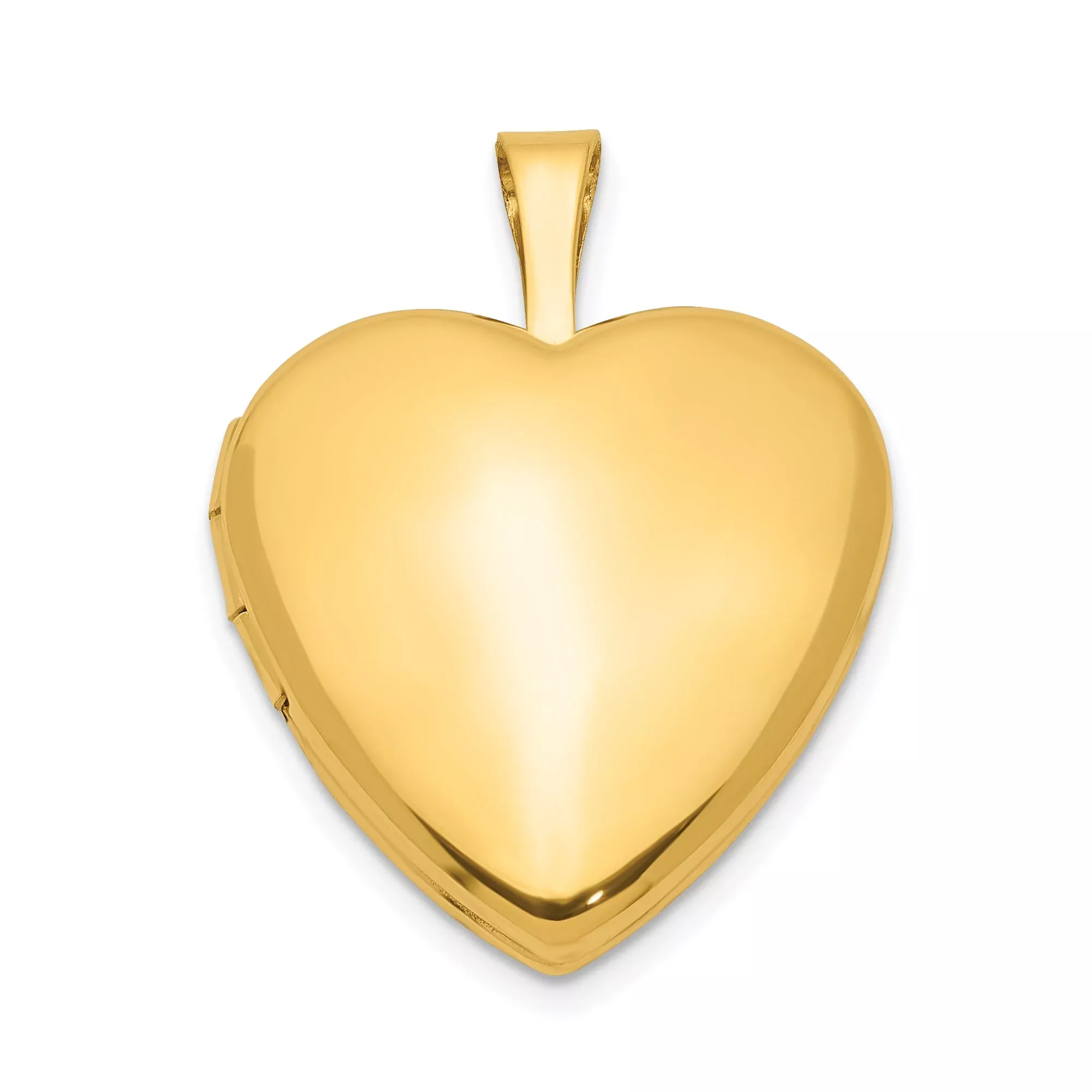 1/20 Gold Filled Satin and Polished 2 Frame 15mm Heart Locket Charm Pendant in RealYellow Gold