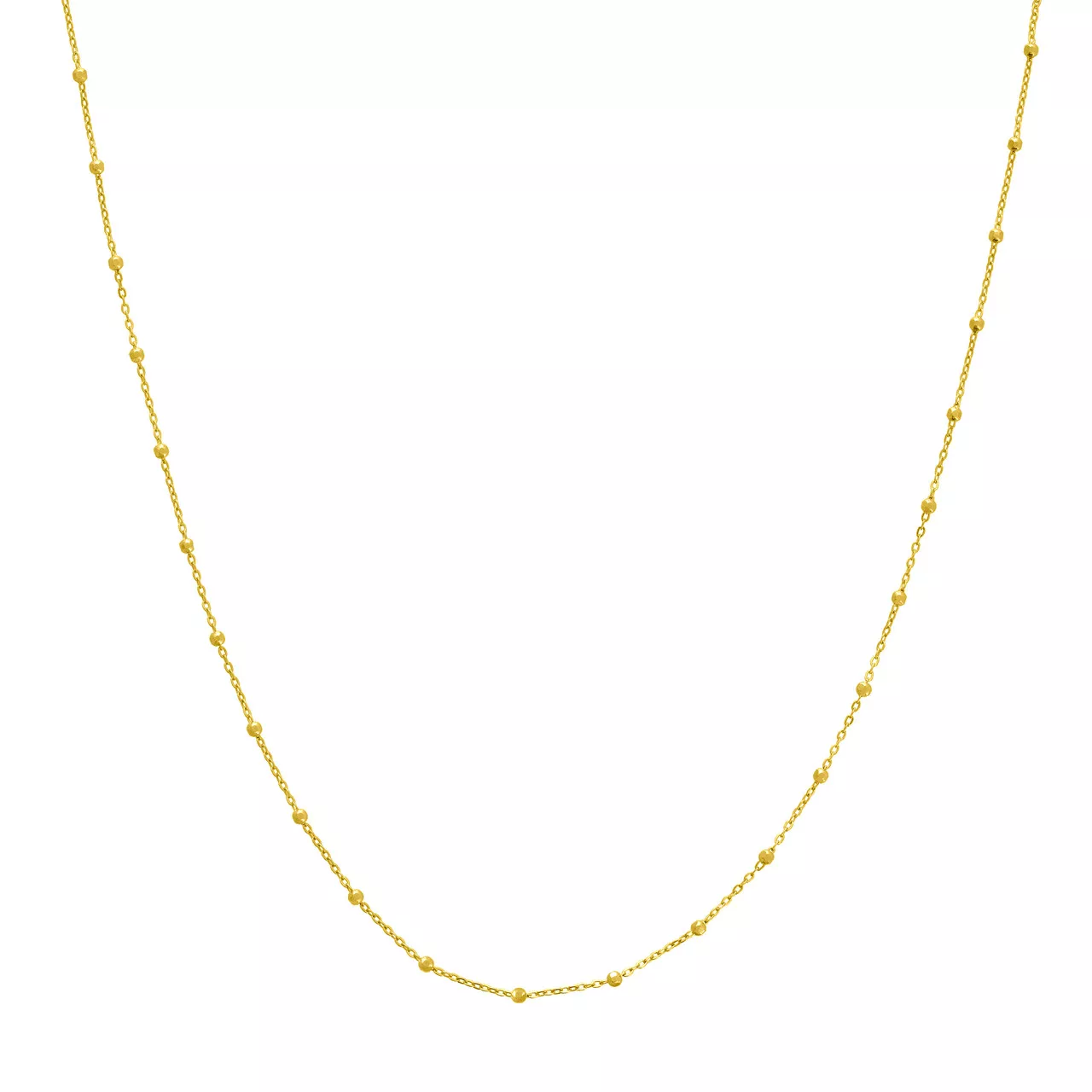 10-Inch Faceted Bead Saturn Chain with Lobster Lock