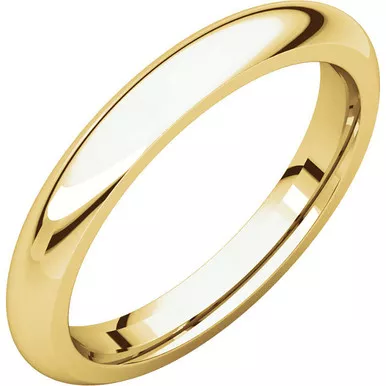 10k Gold 3mm High Polished Regular Comfort Fit Wedding Band