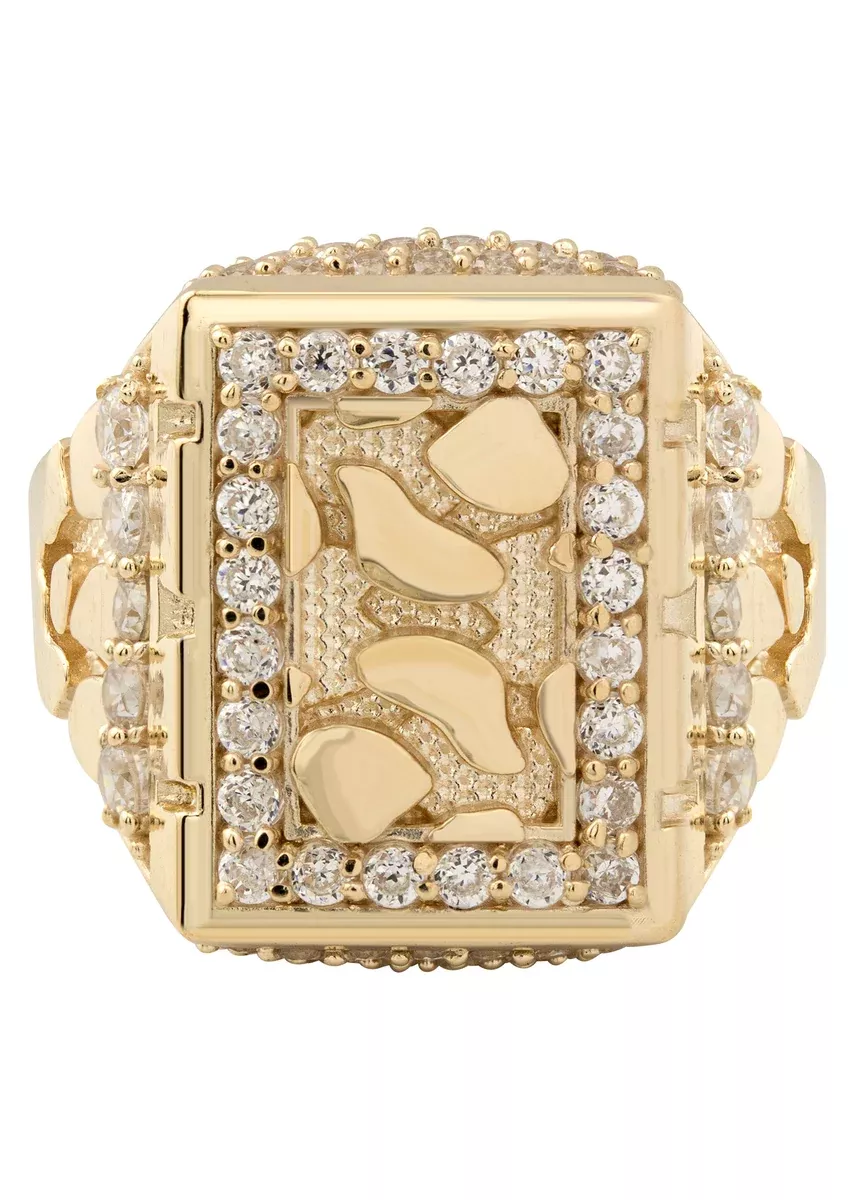 10K Gold Cz Nugget Ring For Men | 4.7 Grams