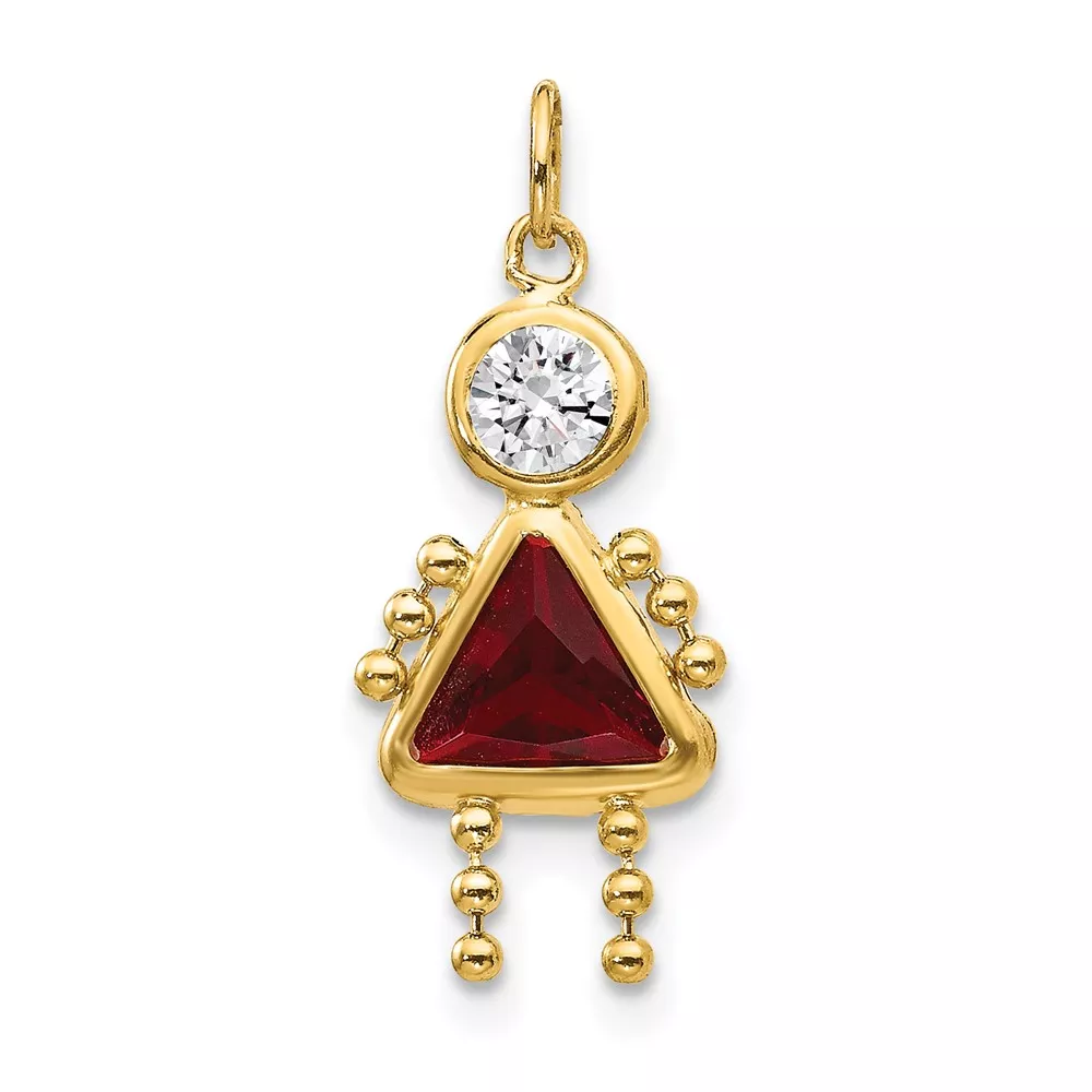 10k January Girl Birthstone Charm