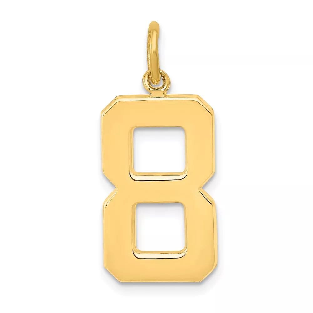10k Large Polished Number 8 Charm