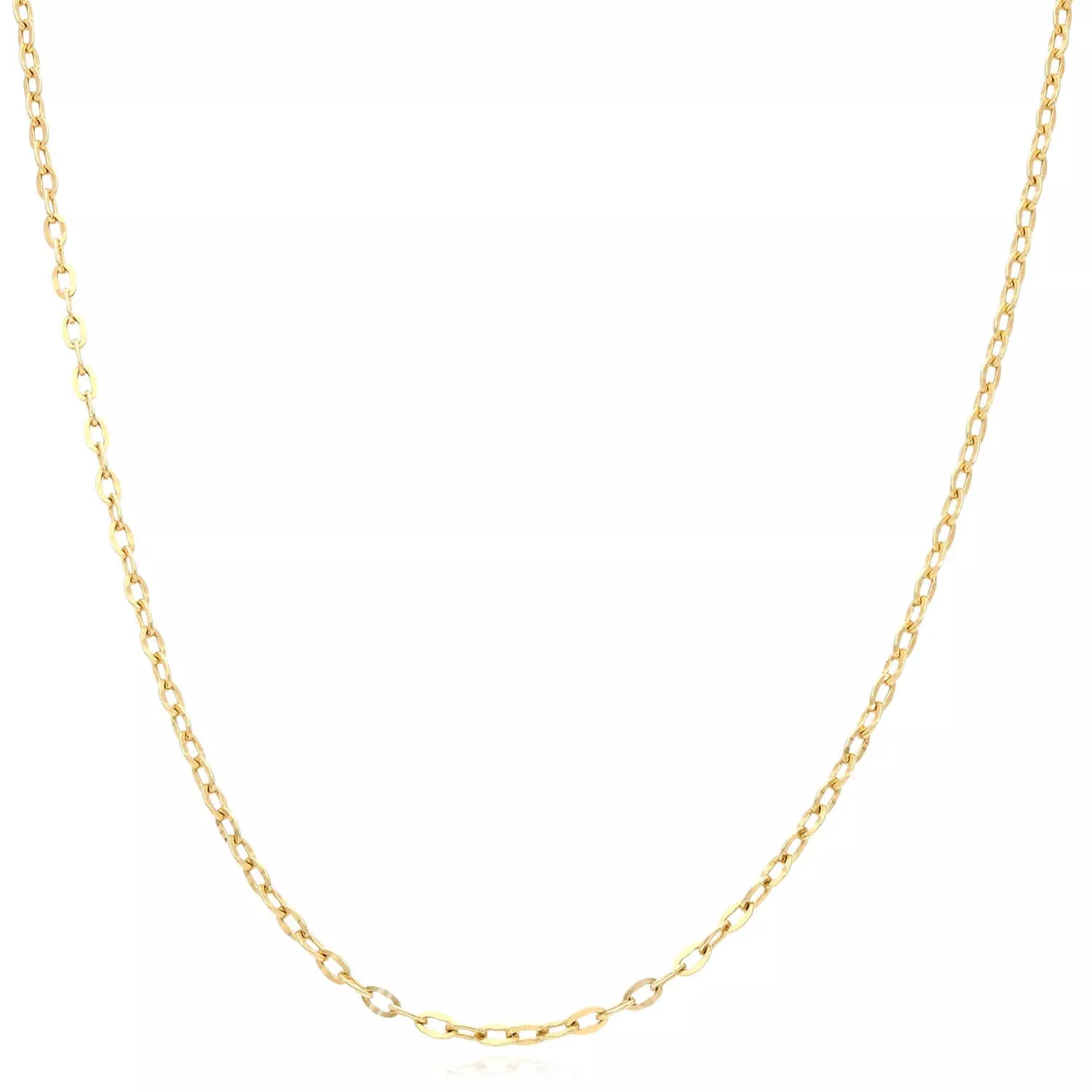 10K Yellow Gold 2mm Parallel Cable Chain (Solid Links) 18"