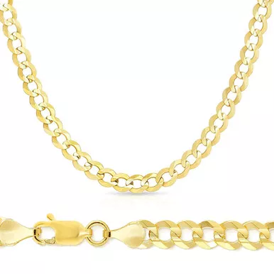 10K Yellow Gold 8mm Flat Curb Bracelet 7 1/2 In
