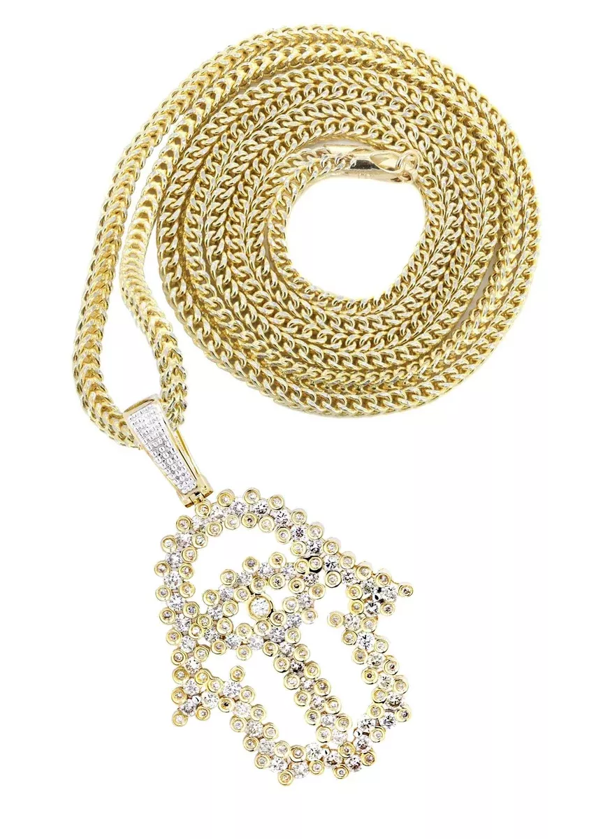 10K Yellow Gold Hamsa Diamond Necklace| 1.75 Carats