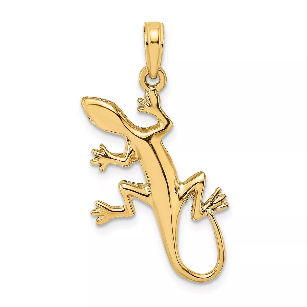 14K 2-D Gecko Charm