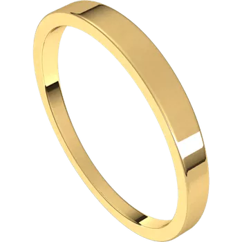 14k Gold 2.5mm High Polished Tapered Flat Wedding Band