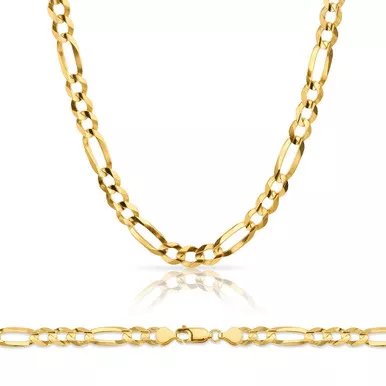 14k Gold 5.4mm Open Figaro Chain 26 Inches
