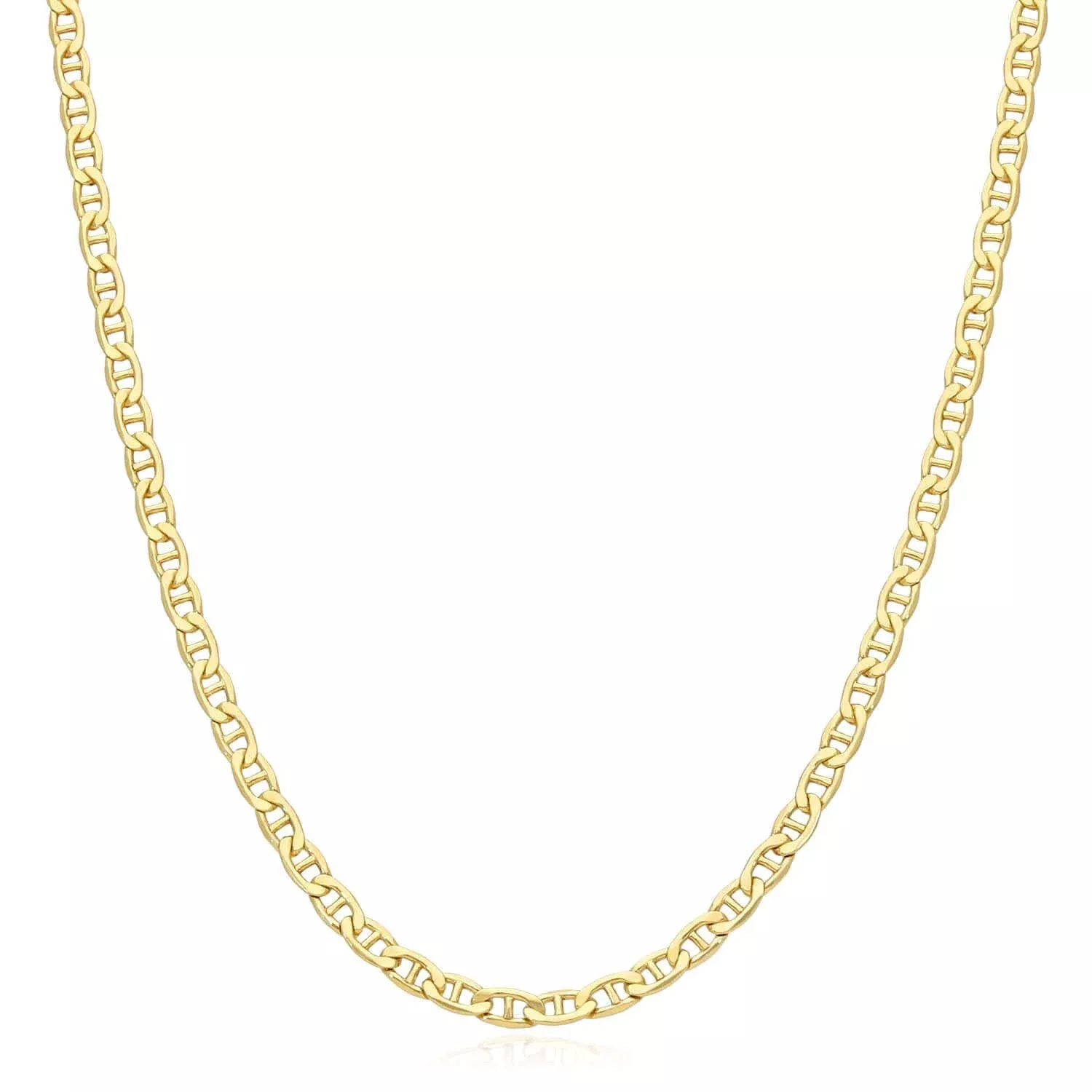 14K Gold-Filled 3mm Anchor Mariner Chain (Solid Links) 20"-24"