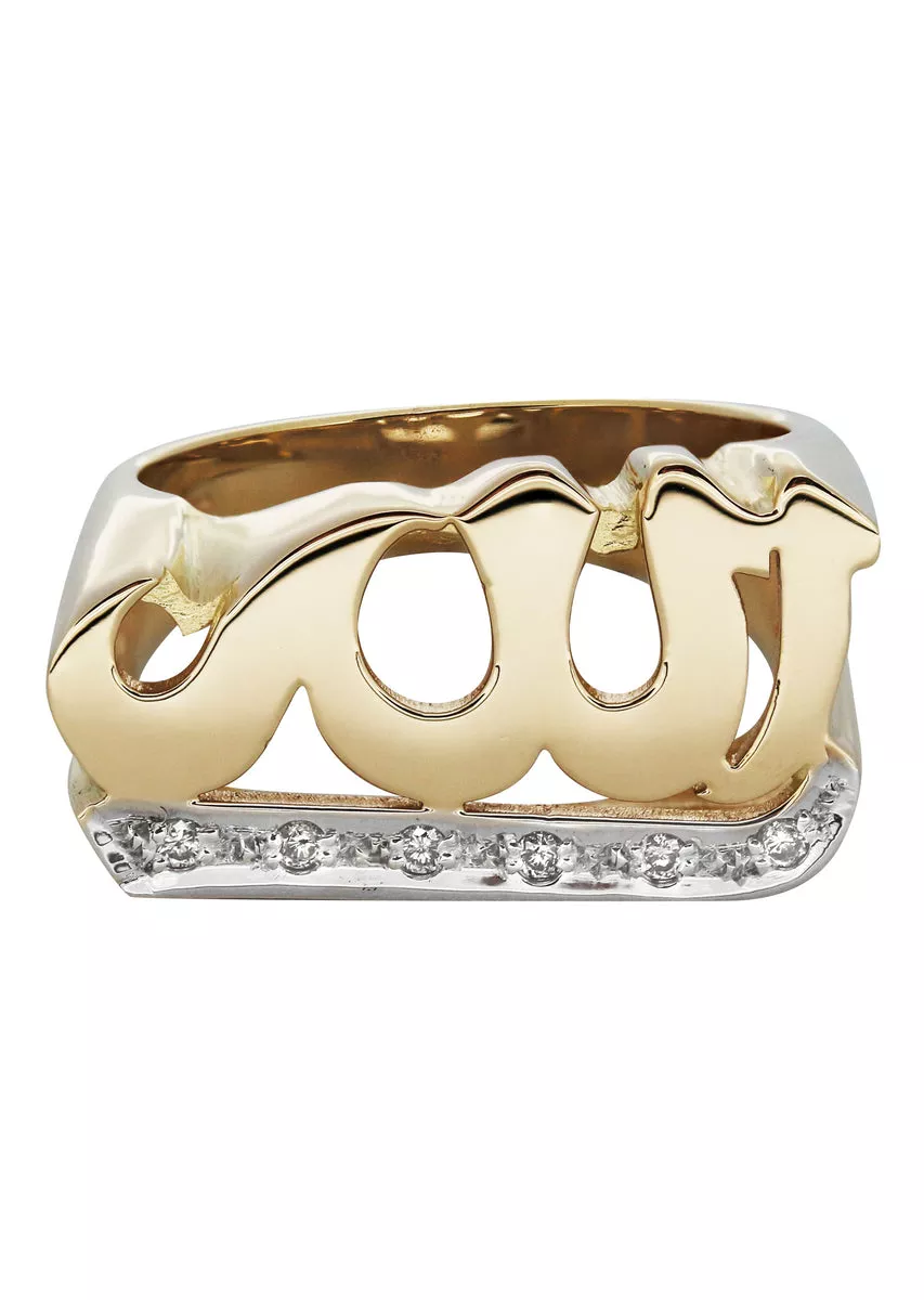 14K Hebrew Diamond Gold Name Ring | Appx. 9.2 Grams