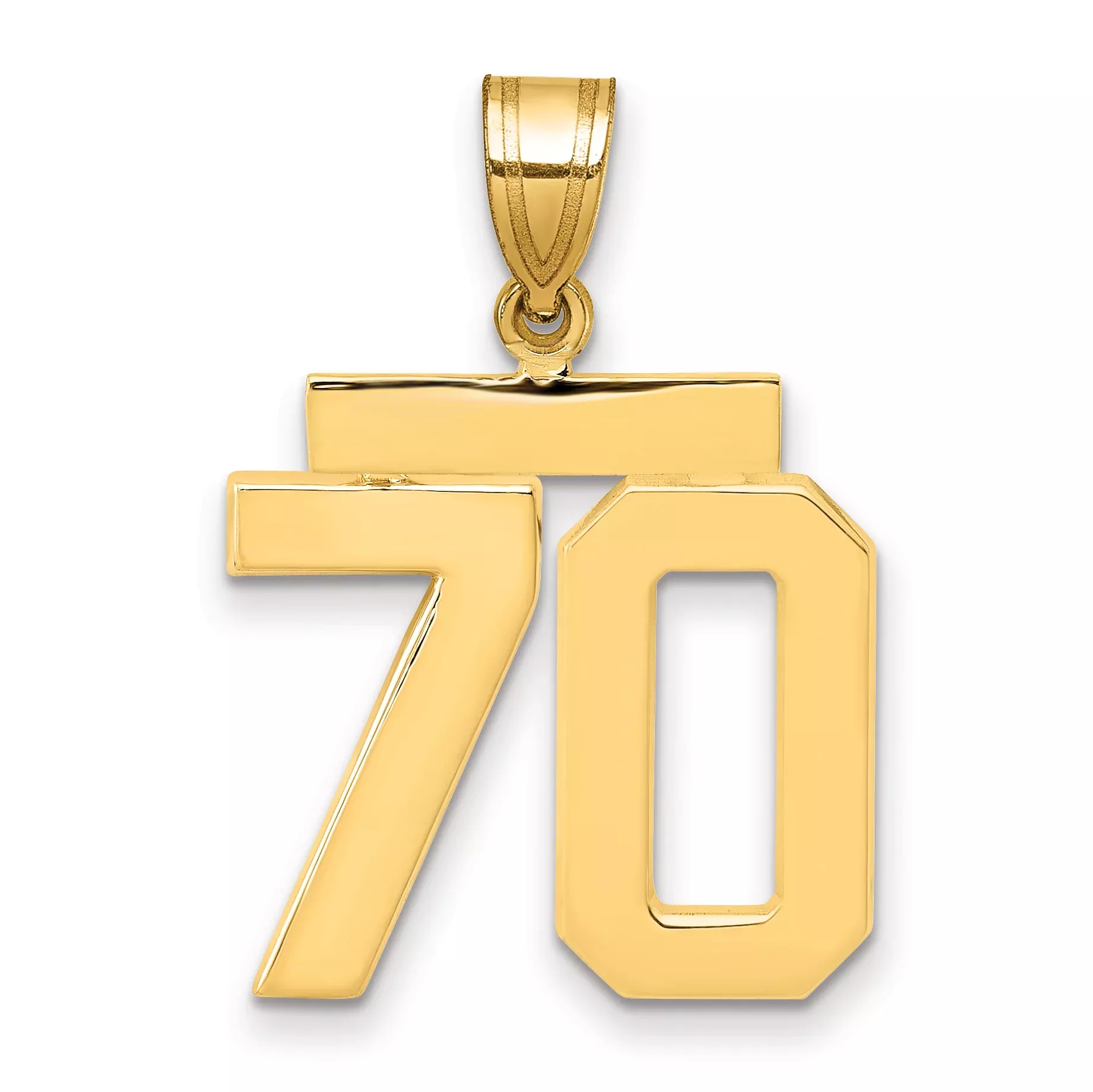 14k Medium Polished Number 70 Charm