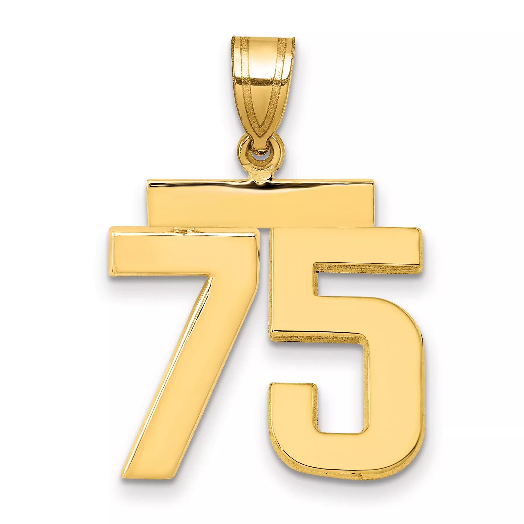 14k Medium Polished Number 75 Charm