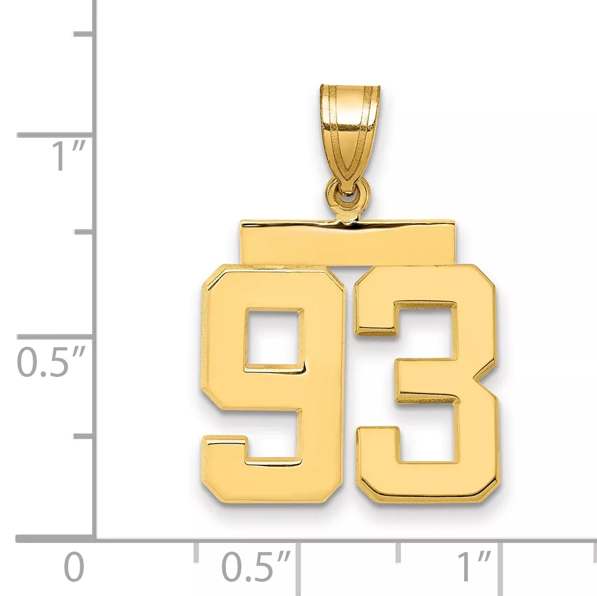 14k Medium Polished Number 93 Charm