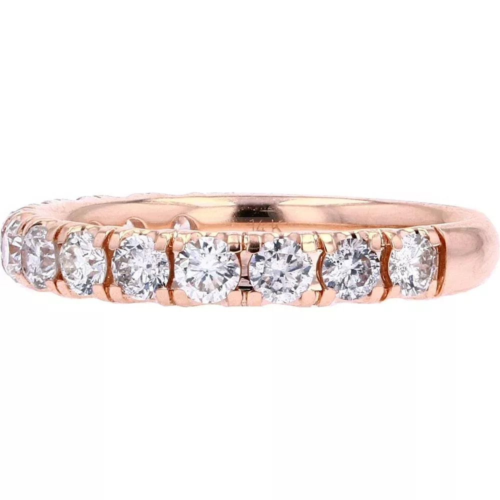 14K Rose Gold 1 Carat Diamond Wedding Band