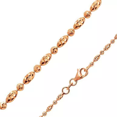14k Rose Gold 2.5mm Typhoon Moon Cut Chain 22 Inches