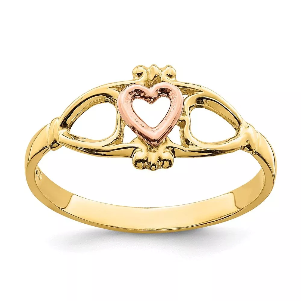 14k Two-Tone Gold Heart Ring