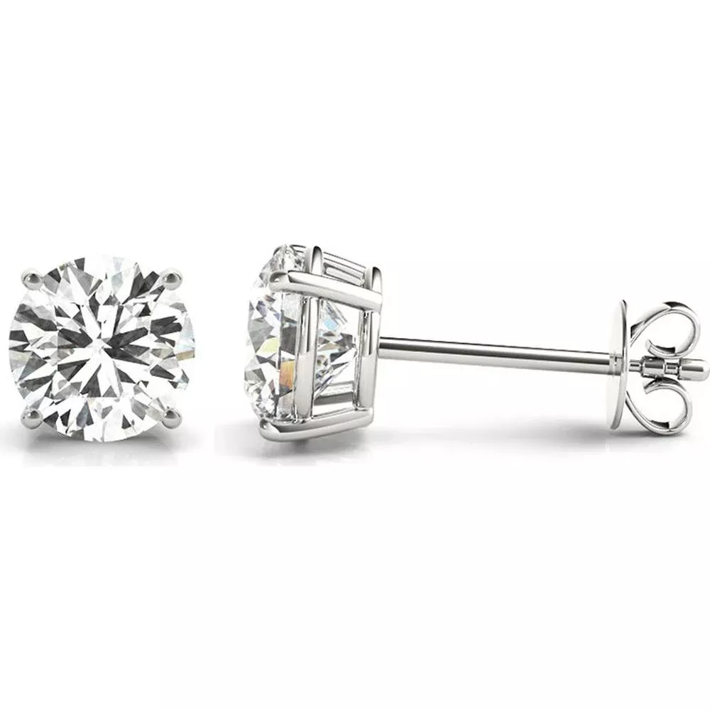 14K White Gold 0.5 Carat Total Weight Lab Diamond Stud Earrings by Robinson's Jewelers