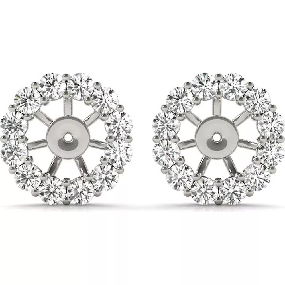 14K White Gold 0.78 Carat Total Weight Lab Diamond Earrings Jacket by Robinson's Jewelers