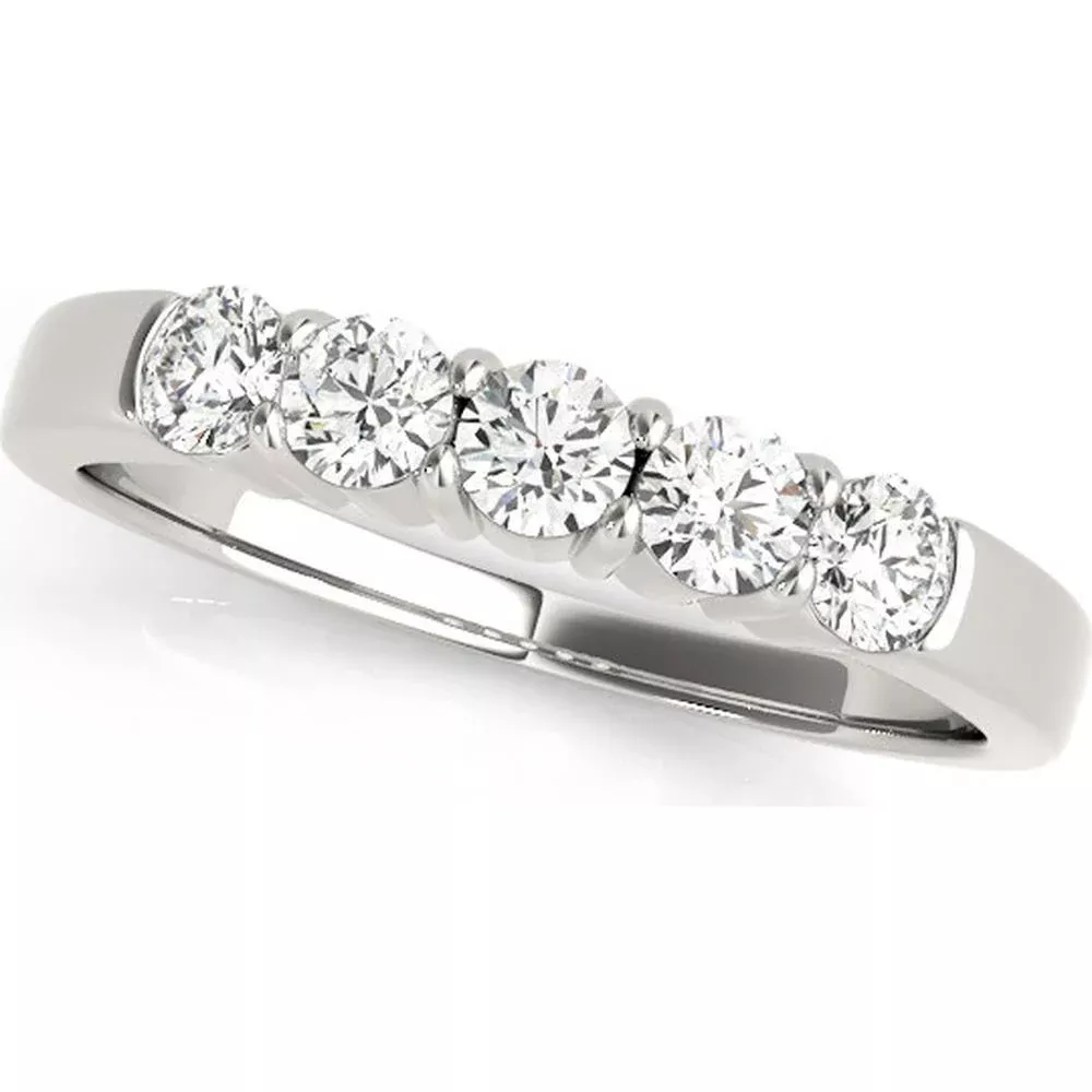 14K White Gold 1.00 Carat Lab Diamond Wedding Band - Timeless Elegance for Eternal Love - Size 7 by Robinson's Jewelers