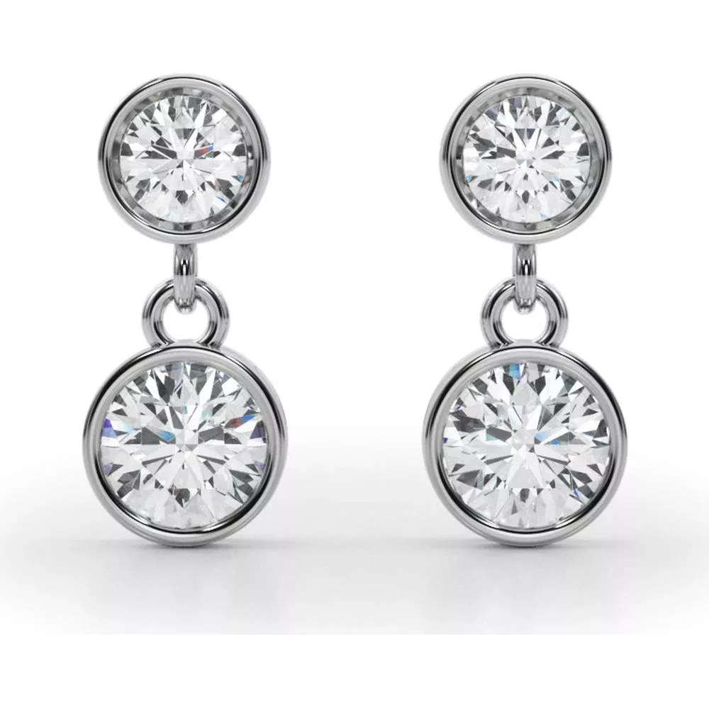 14K White Gold 1 Carat Total Weight Lab Diamond Fashion Earrings by Robinson's Jewelers