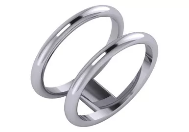 14K White Gold 10.8mm Double Band Ring