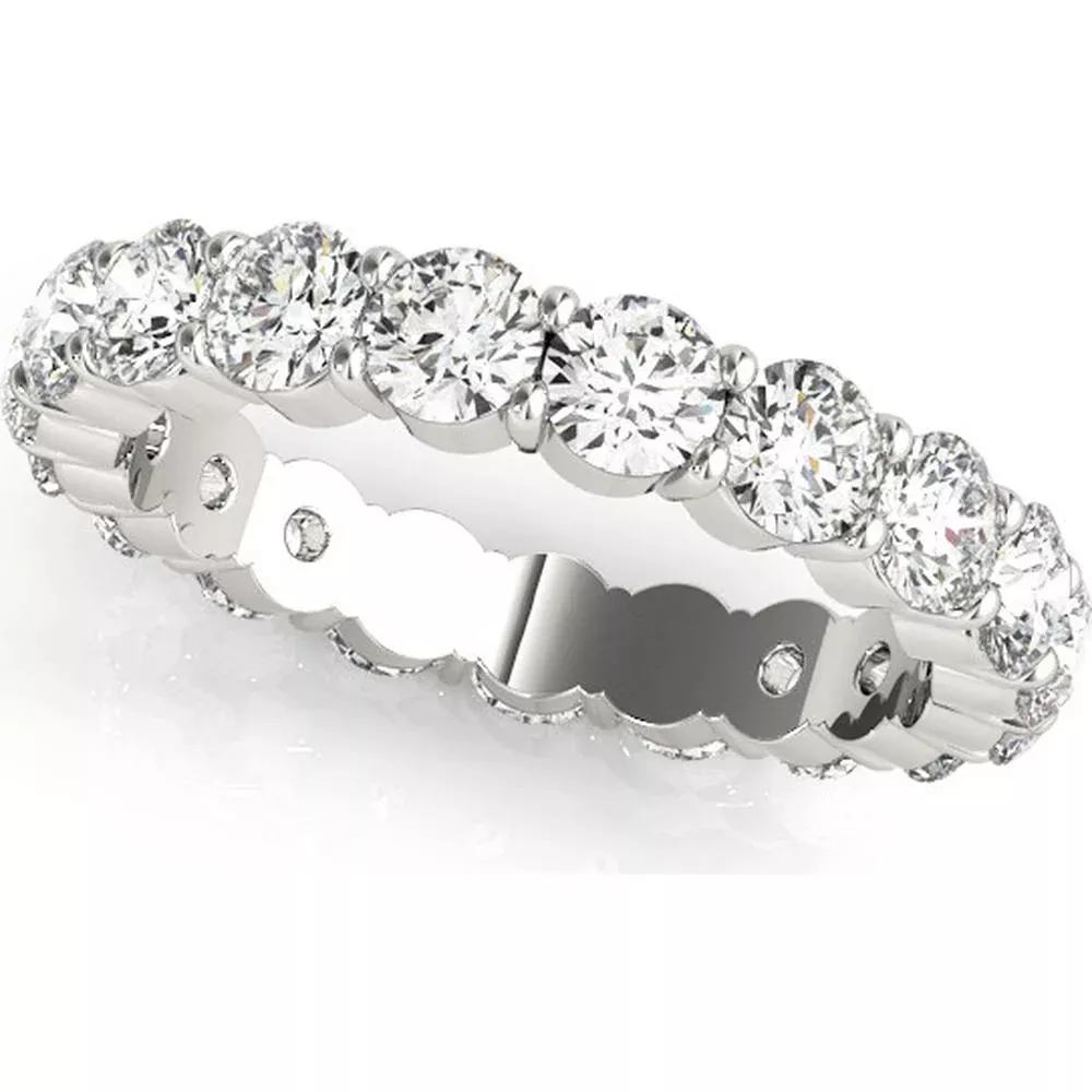 14K White Gold 3.375 Carats Lab Diamond Eternity Wedding Band - Size 5 by Robinson's Jewelers