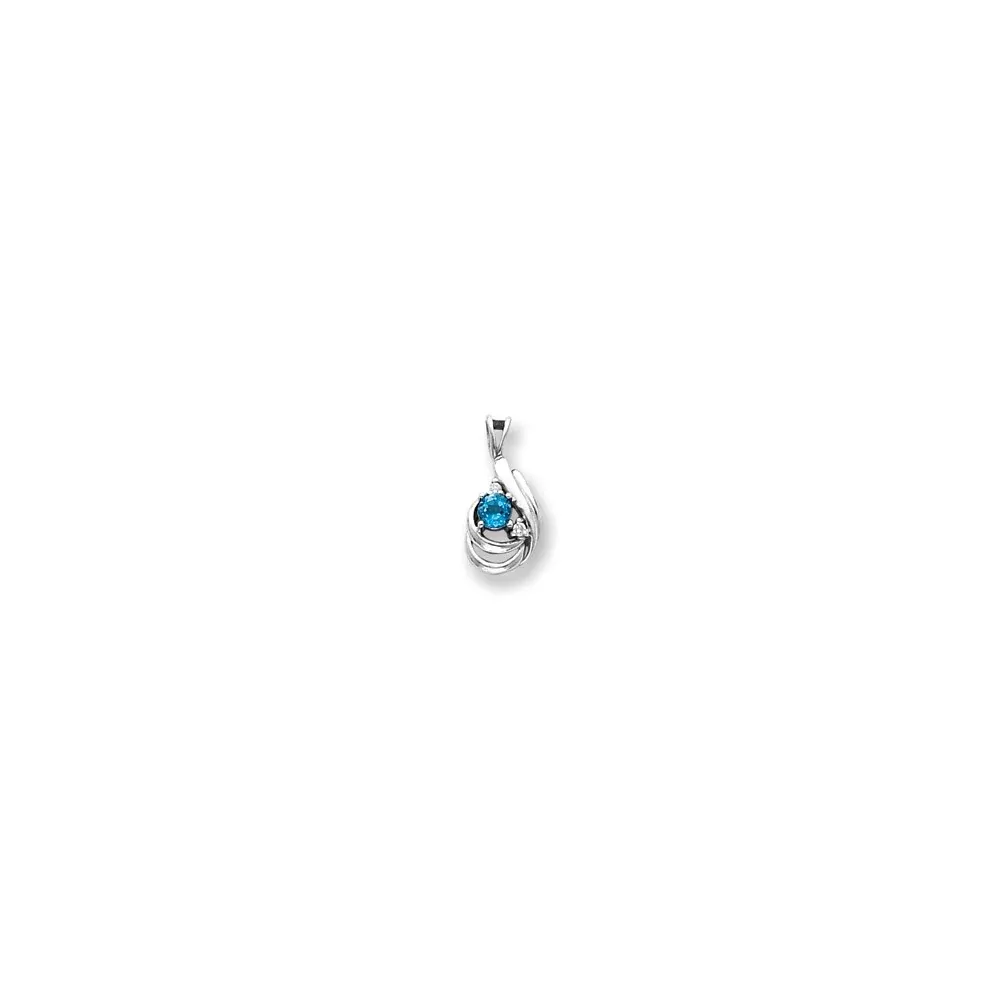 14k White Gold 4mm Peridot VS Real Diamond pendant