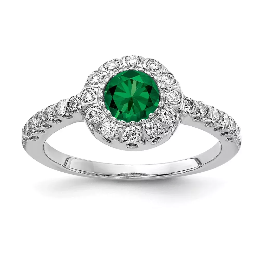 14k White Gold 5mm Mount St. Helens AAA Real Diamond ring
