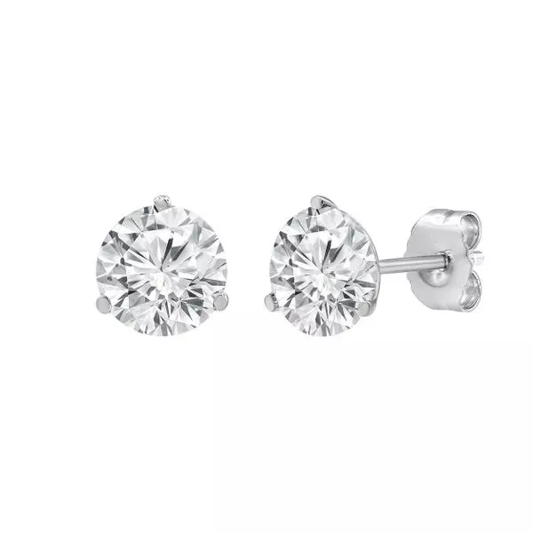 14K White Gold Earring Studs