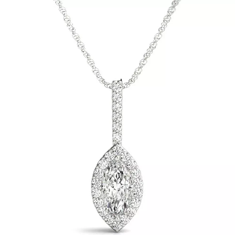 14K White Gold Ethically Sourced Lab Diamond Necklace - 0.2 Carat Total Weight by Robinson's Jewelers