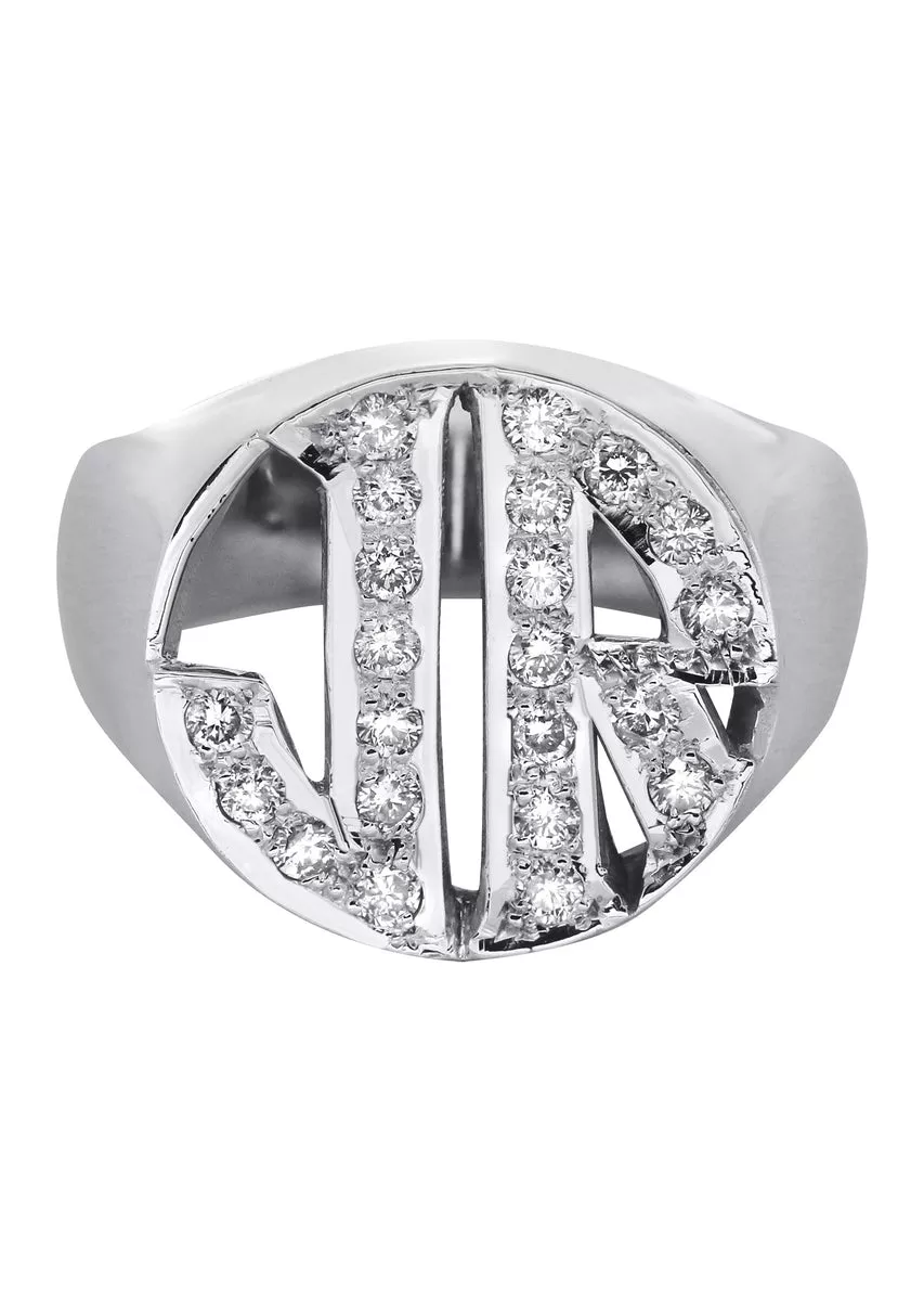14K White Gold Initials Name Ring | Appx. 9.2 Grams