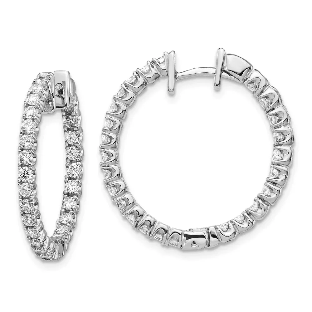 14k White Gold VS Real Diamond Earring