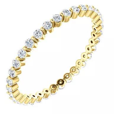 14k Yellow Gold 1.5mm Eternity Anniversary Band 1/2 ctw