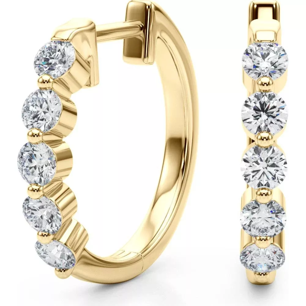 14K Yellow Gold 1 Carat Lab Diamond Hoop Earrings by Robinson's Jewelers