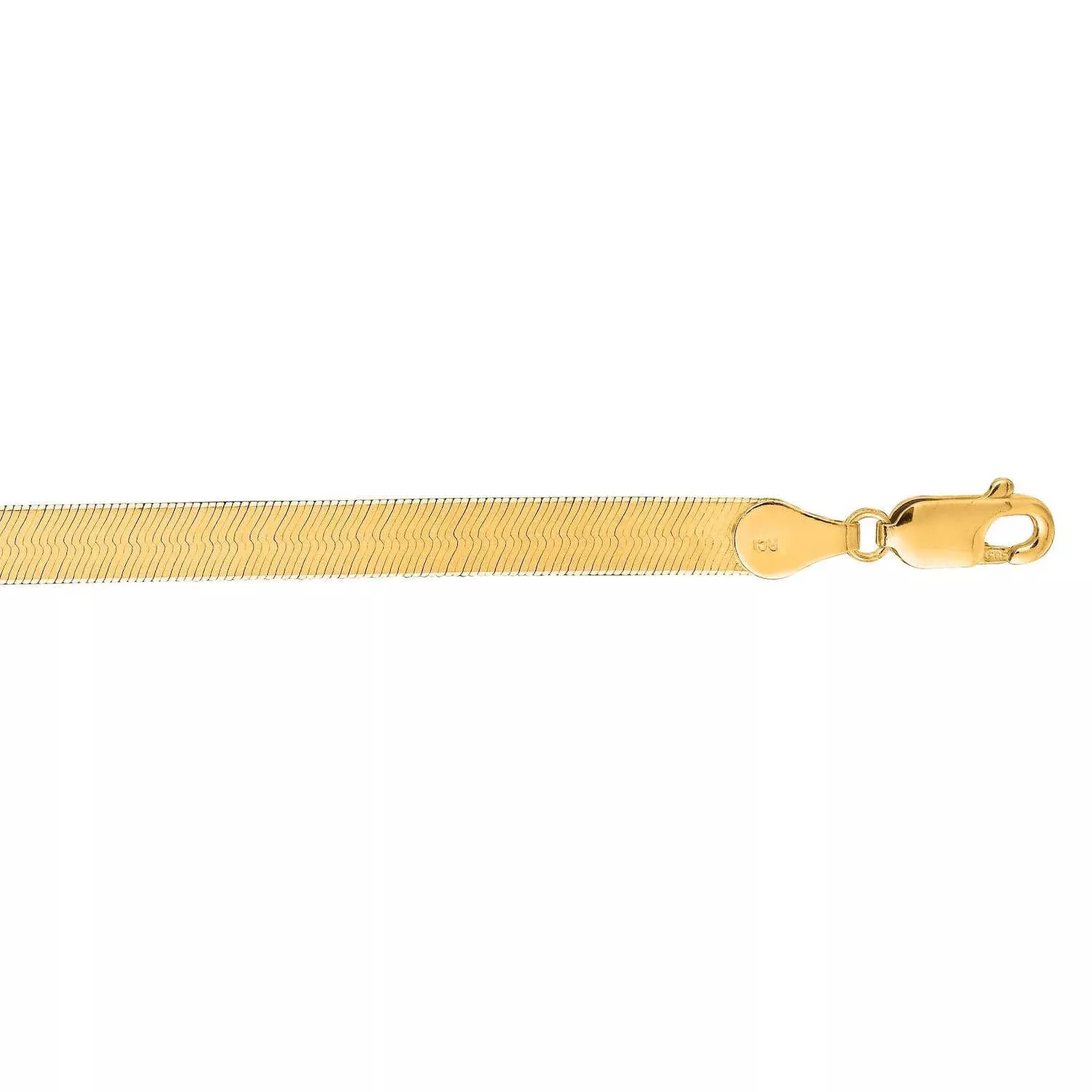 14K Yellow Gold 6mm Imperial Herringbone Chain (Solid Links) 16"-24"