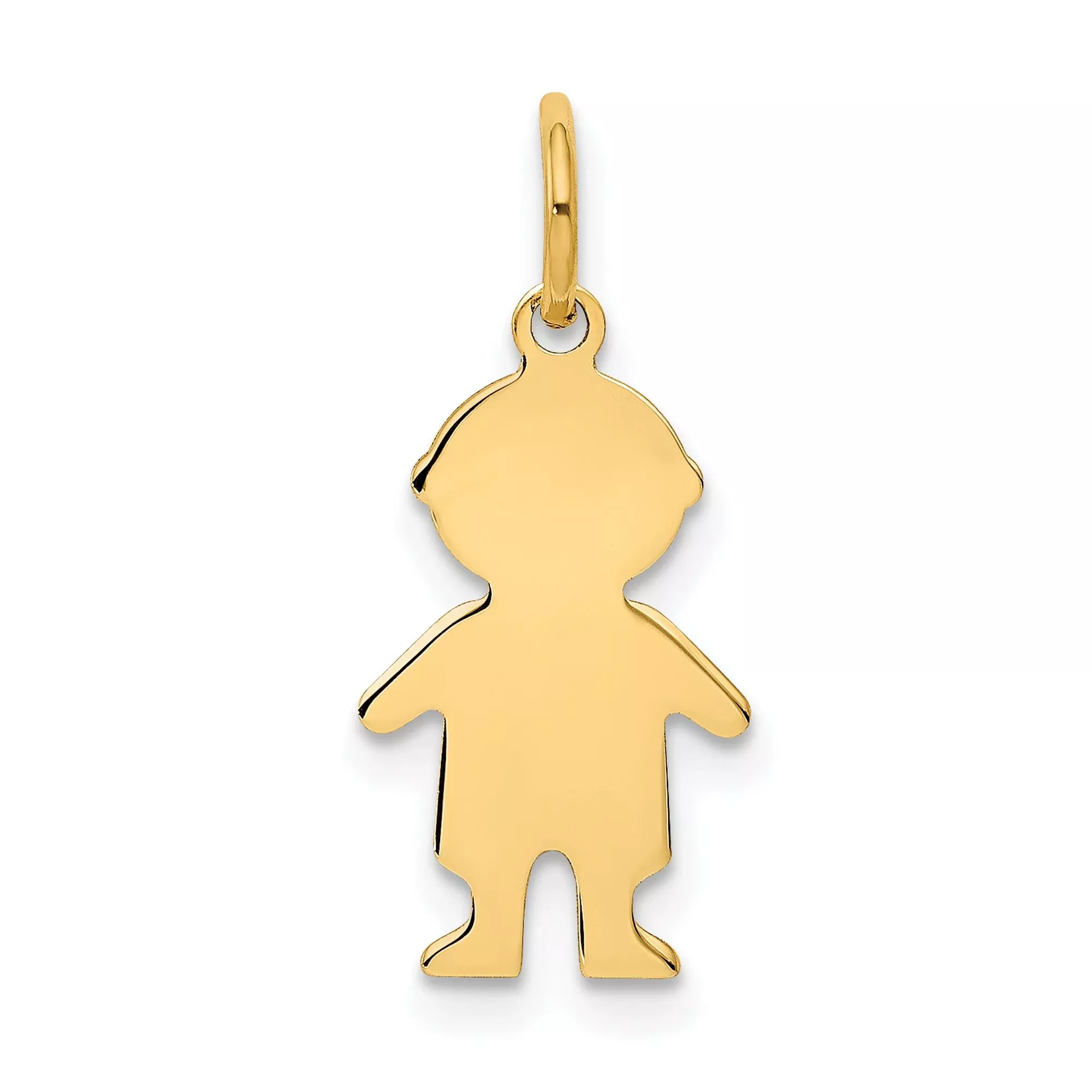 14k Yellow Gold Boy Silhouette Pendant Charm, Sentimental Family Keepsake Jewelry
