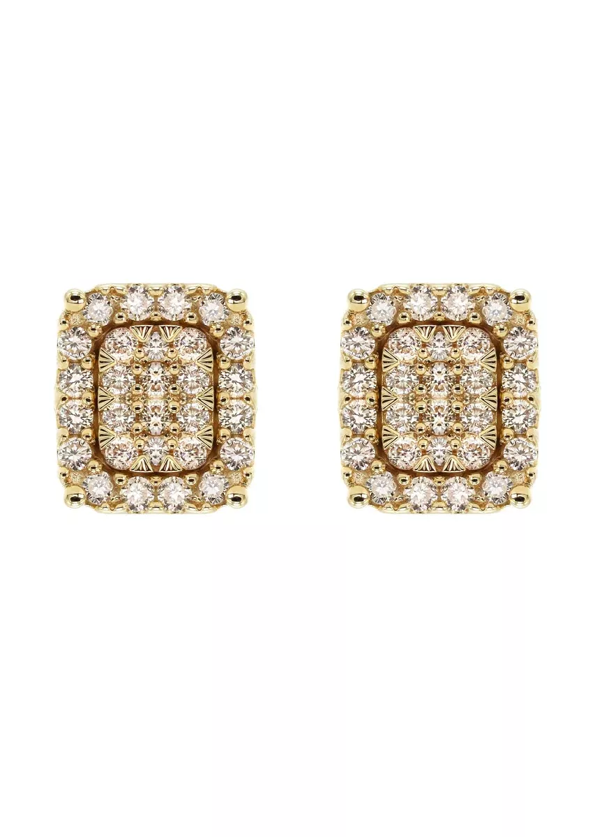 14K Yellow Gold Diamond Earrings For Men | 0.54 Carats | 2.86 Grams