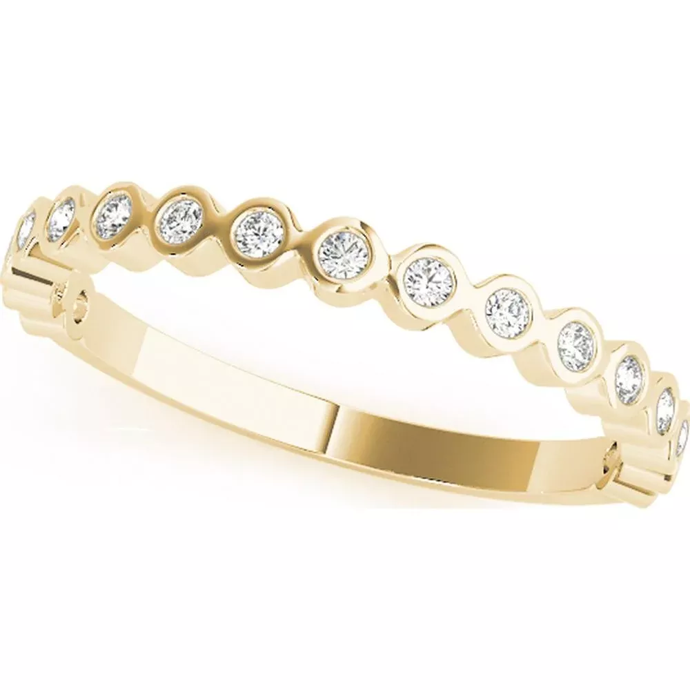 14K Yellow Gold Lab Diamond Stackable Ring - 0.125 Carat Total Weight - Size 7 by Robinson's Jewelers
