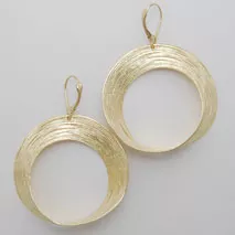 14K Yellow Gold Large Open Circle Earrings