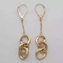 14K Yellow Gold Link w / Multi - Ring Earrings