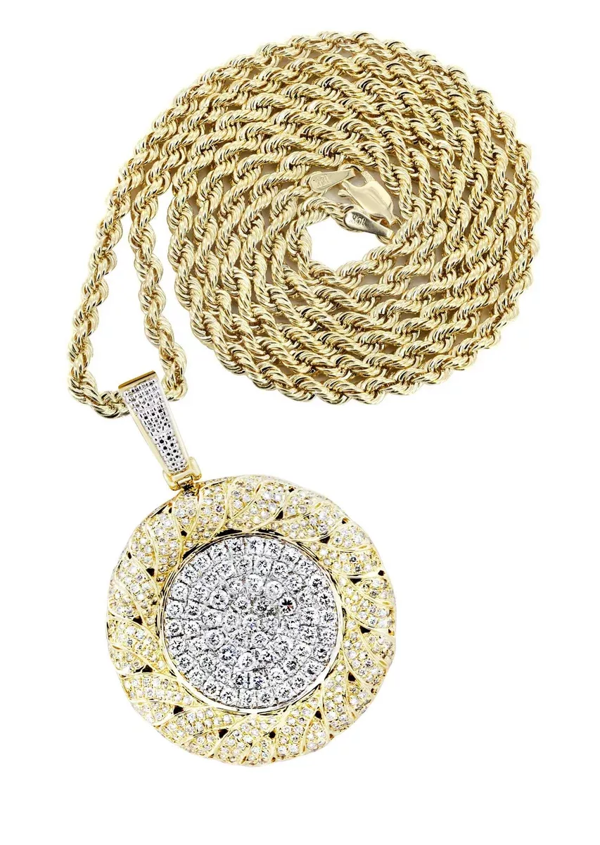 14K Yellow Gold Round Diamond Necklace| 2.1 Carats