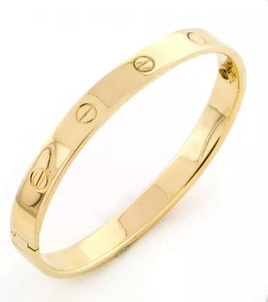 14K Yellow Gold Solid Vikings Bangle Bracelet 8.0 Inches
