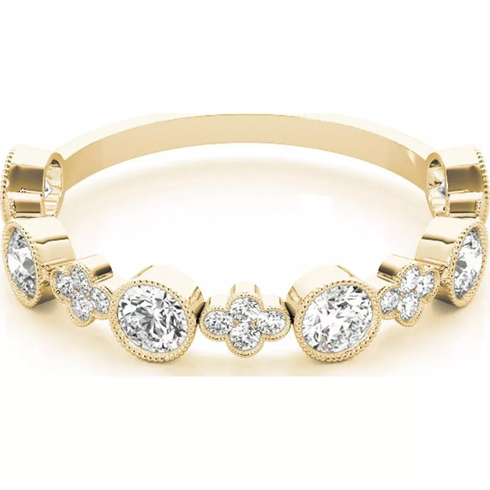 14K Yellow Gold Stackable Ring with 0.33 Carat Lab Diamond - Size 7 by Robinson's Jewelers