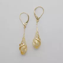 14K Yellow Gold Triple Twist Earrings